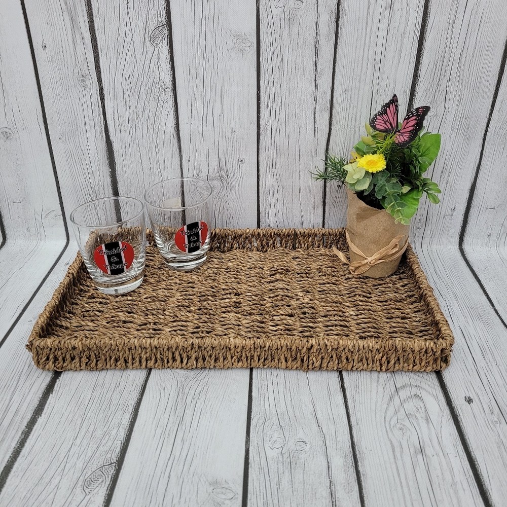 Woven Rattan Decorative Tray